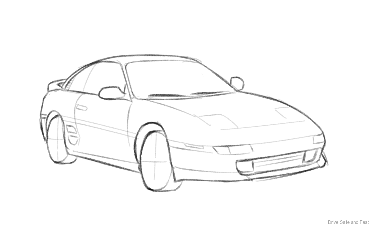 Toyota drawing  How to draw a Car  Car Drawing  YouTube